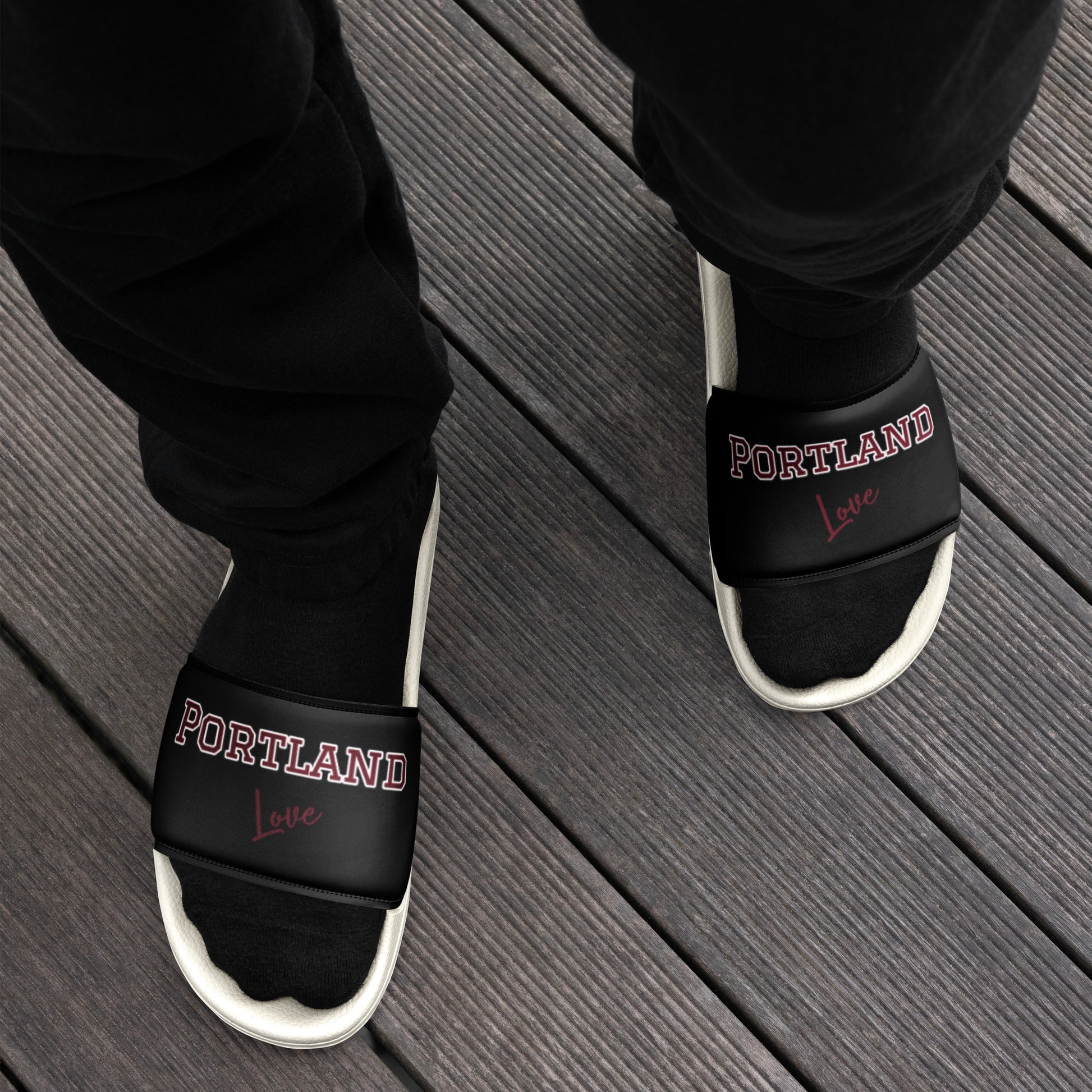 Block Style Burgundy Men’s Slides Inverted image 3