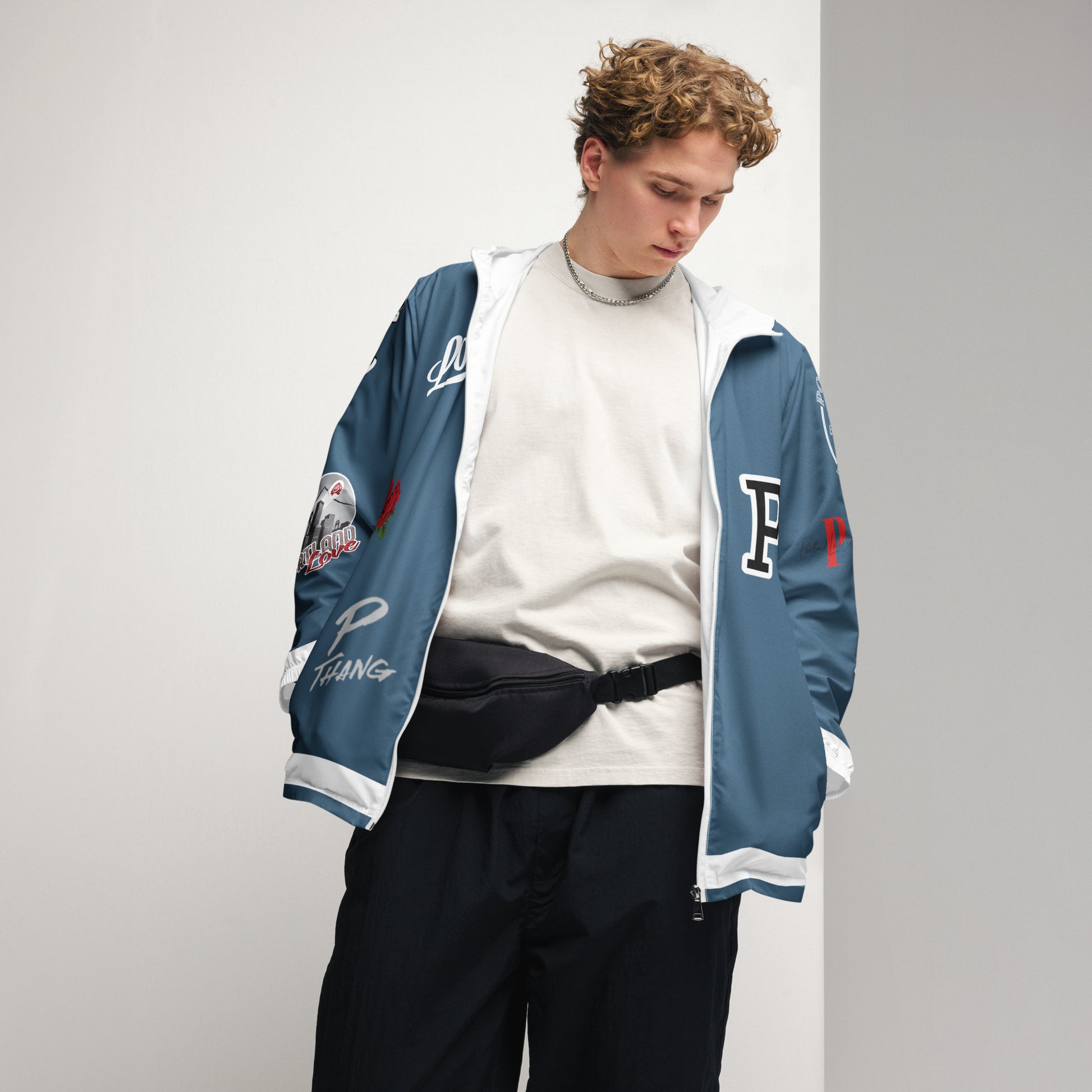Portland Love Logos Arapawa Men’s Windbreaker image 14