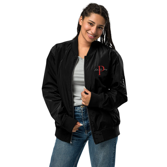 Portland Love "P" Embroidered Premium Recycled Bomber Jacket image 0