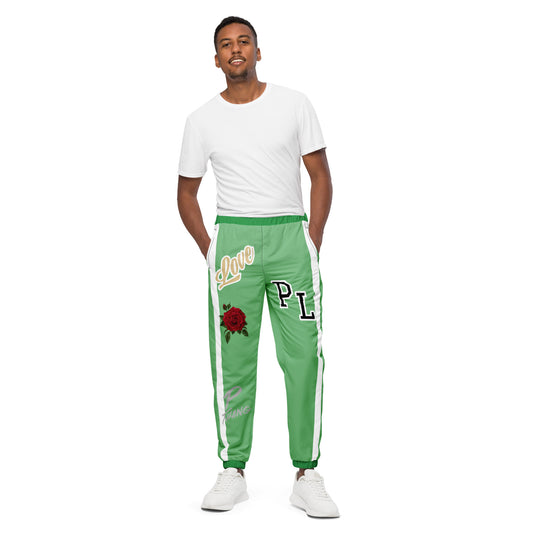 Portland Love Logos Bay Leaf and Sea Green Unisex Track Pants image 0