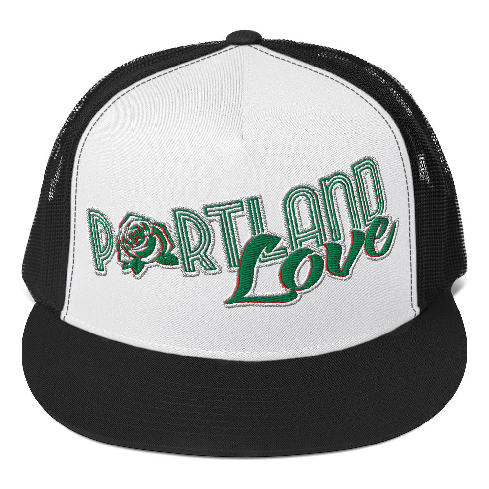 Original Portland Love Green Trucker Cap image 4