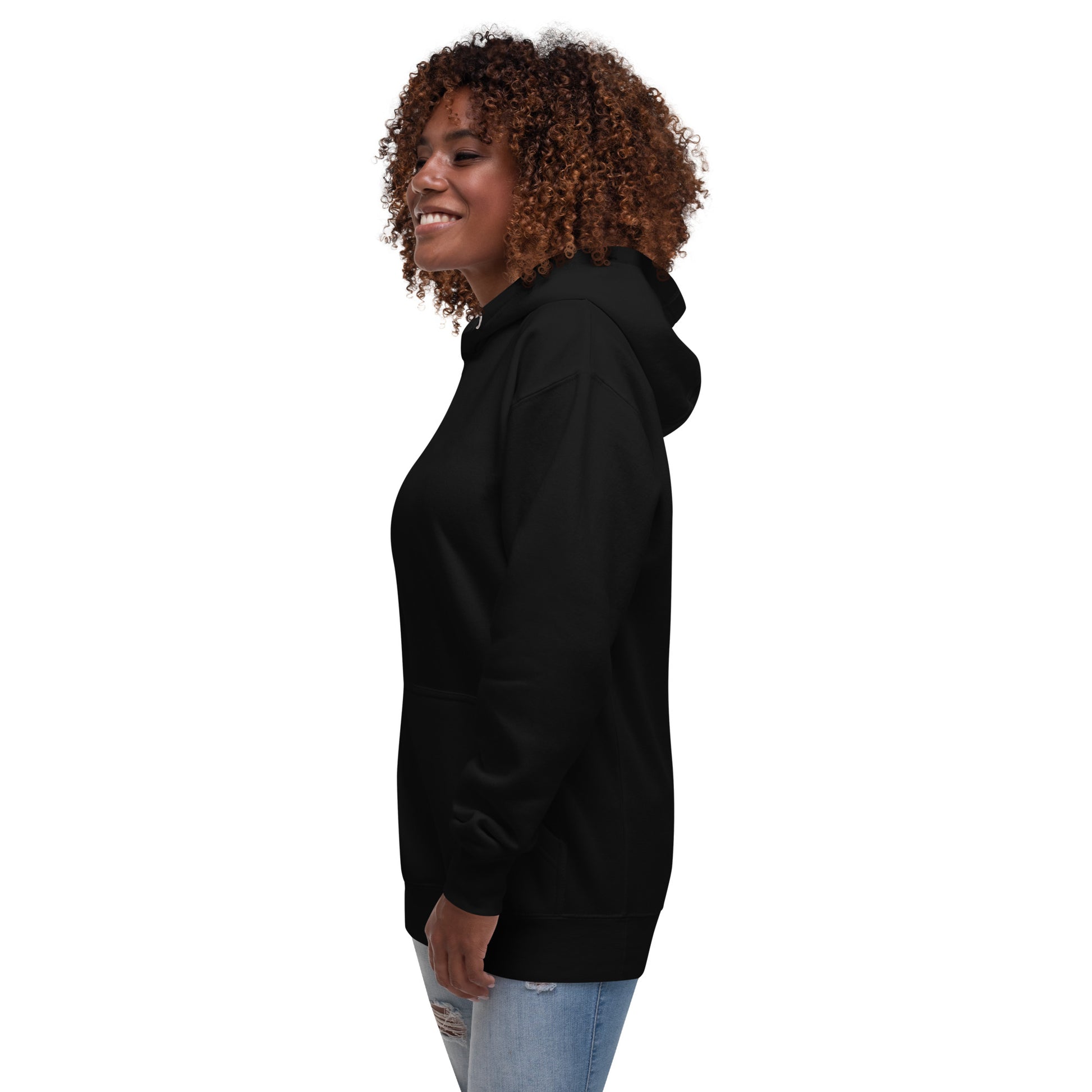 Block Style Royal/White Embroidered Unisex Hoodie image 3