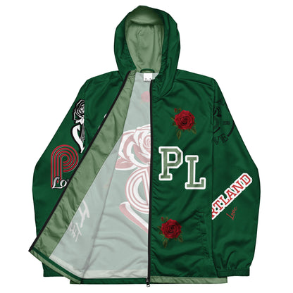 Portland Love Forest Green Logo Men’s Windbreaker image 3