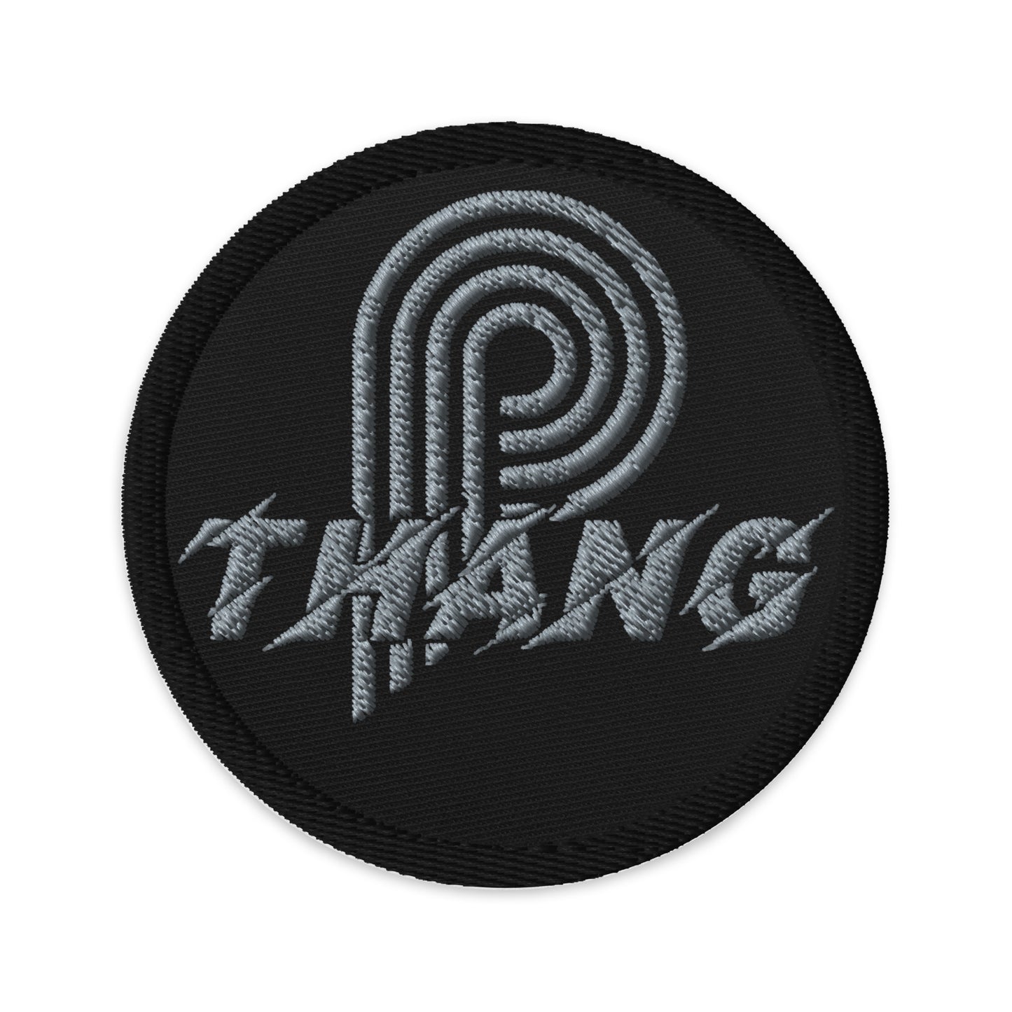 P-Thang Grey Embroidered Patch image 0