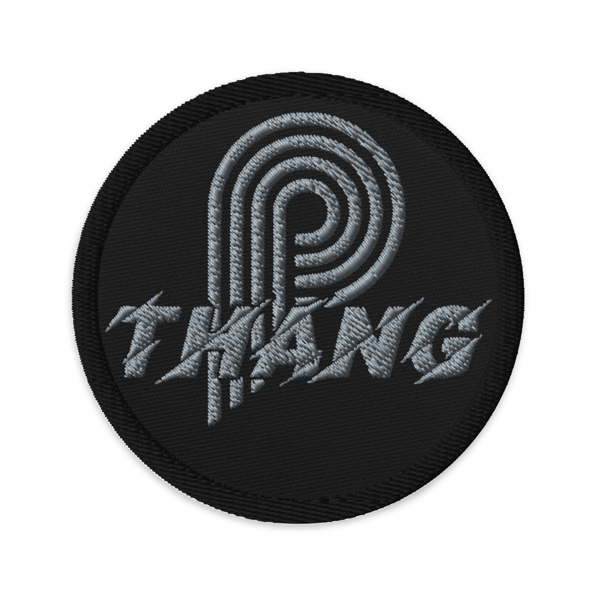 P-Thang Grey Embroidered Patch image 0