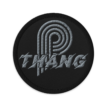 P-Thang Grey Embroidered Patch image 0