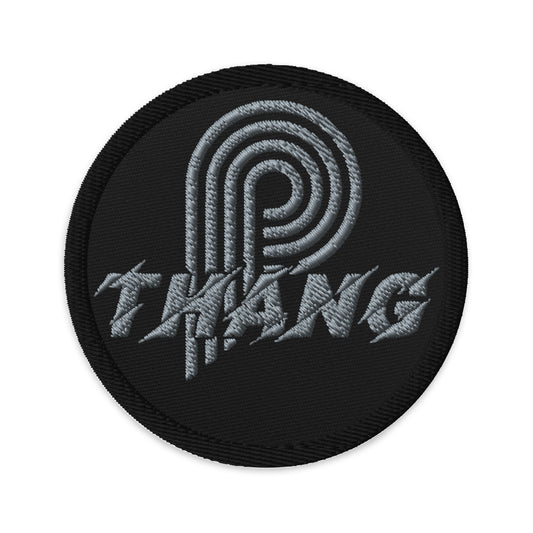 P-Thang Grey Embroidered Patch image 0