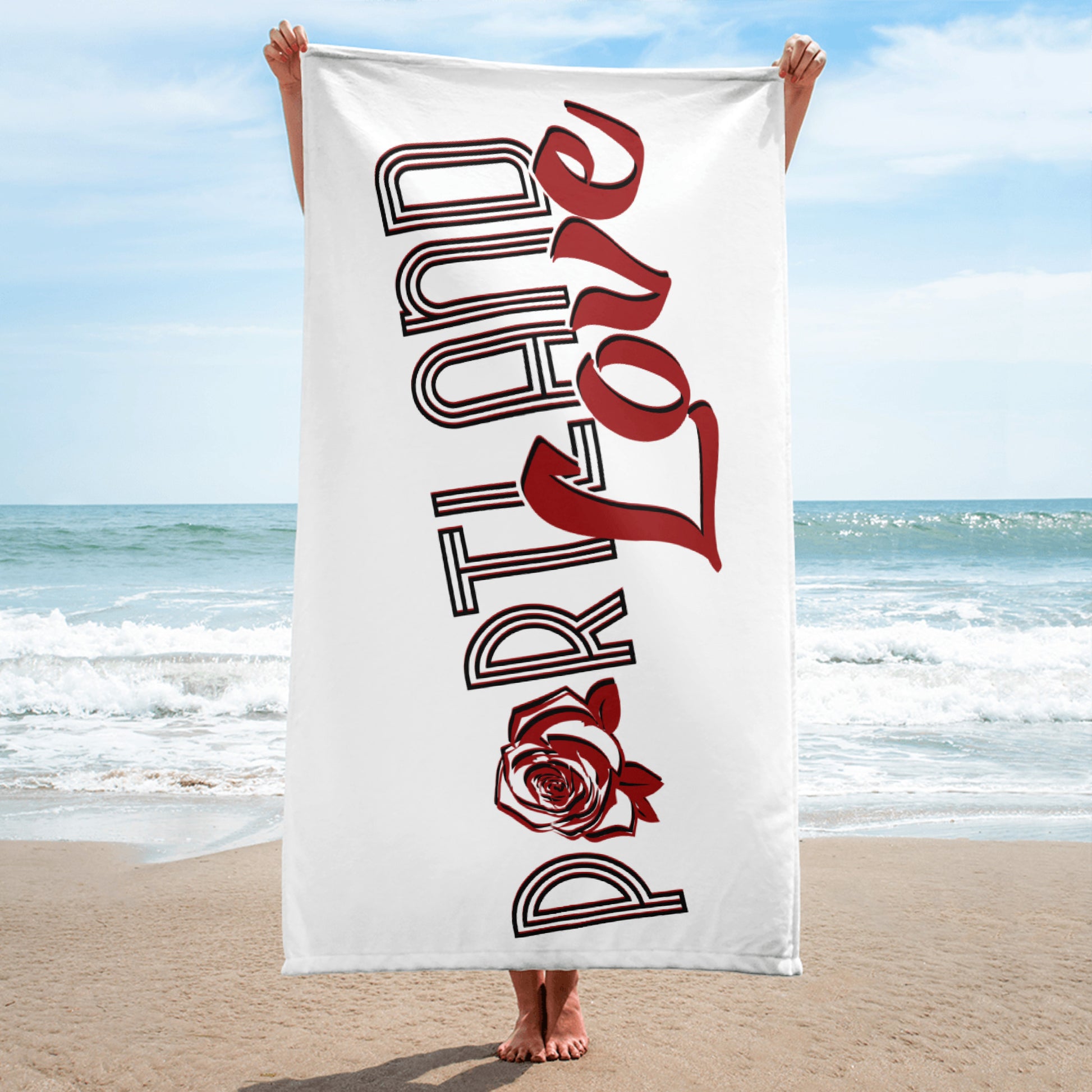 Original Portland Love Beach Towel (White) image 2