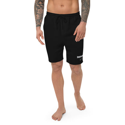 Block Style Grey Embroidered Men's Fleece Shorts image 4