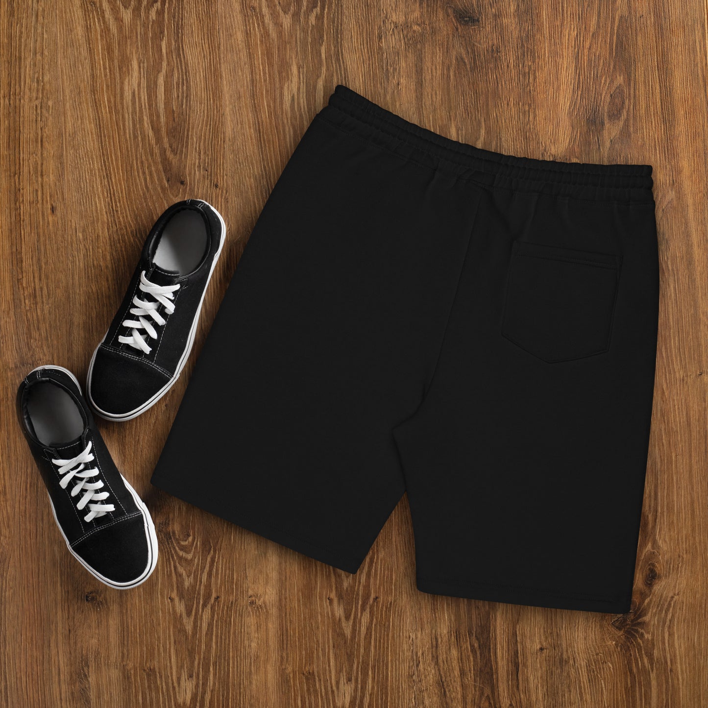 Block Style Grey Embroidered Men's Fleece Shorts image 1