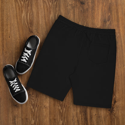 Block Style Grey Embroidered Men's Fleece Shorts image 1