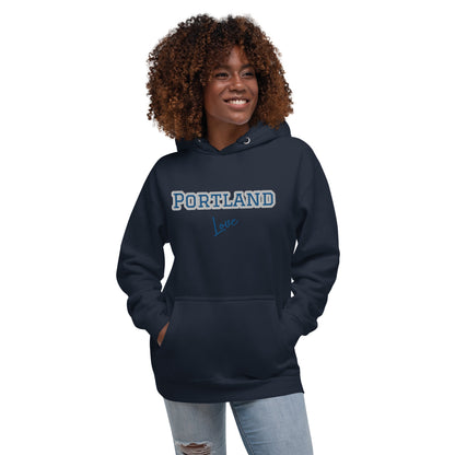 Block Style Royal/White Embroidered Unisex Hoodie image 4