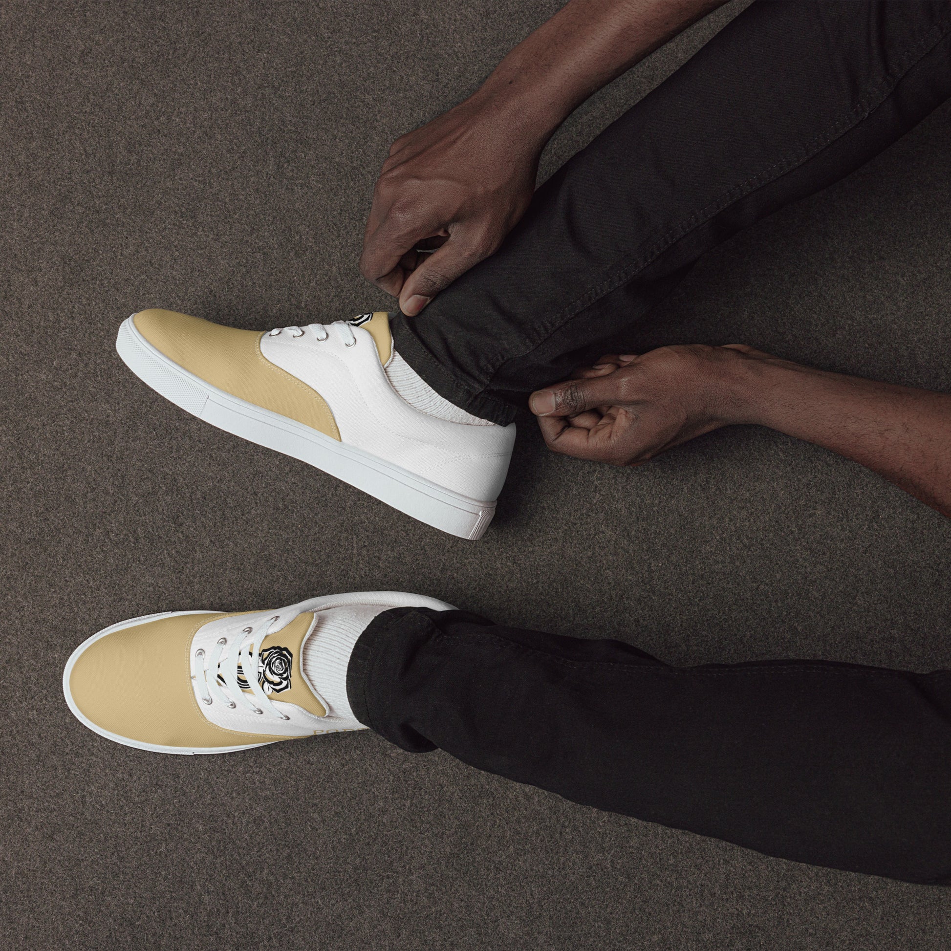 Block Style Men’s Tan Lace-up Canvas Shoes image 3