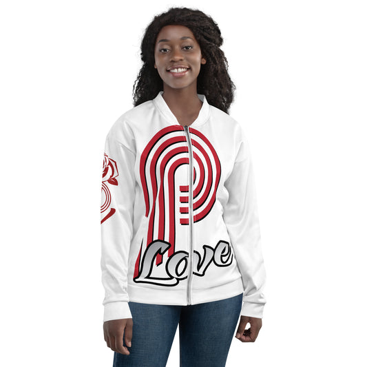Big P-Love Unisex Bomber Jacket image 0