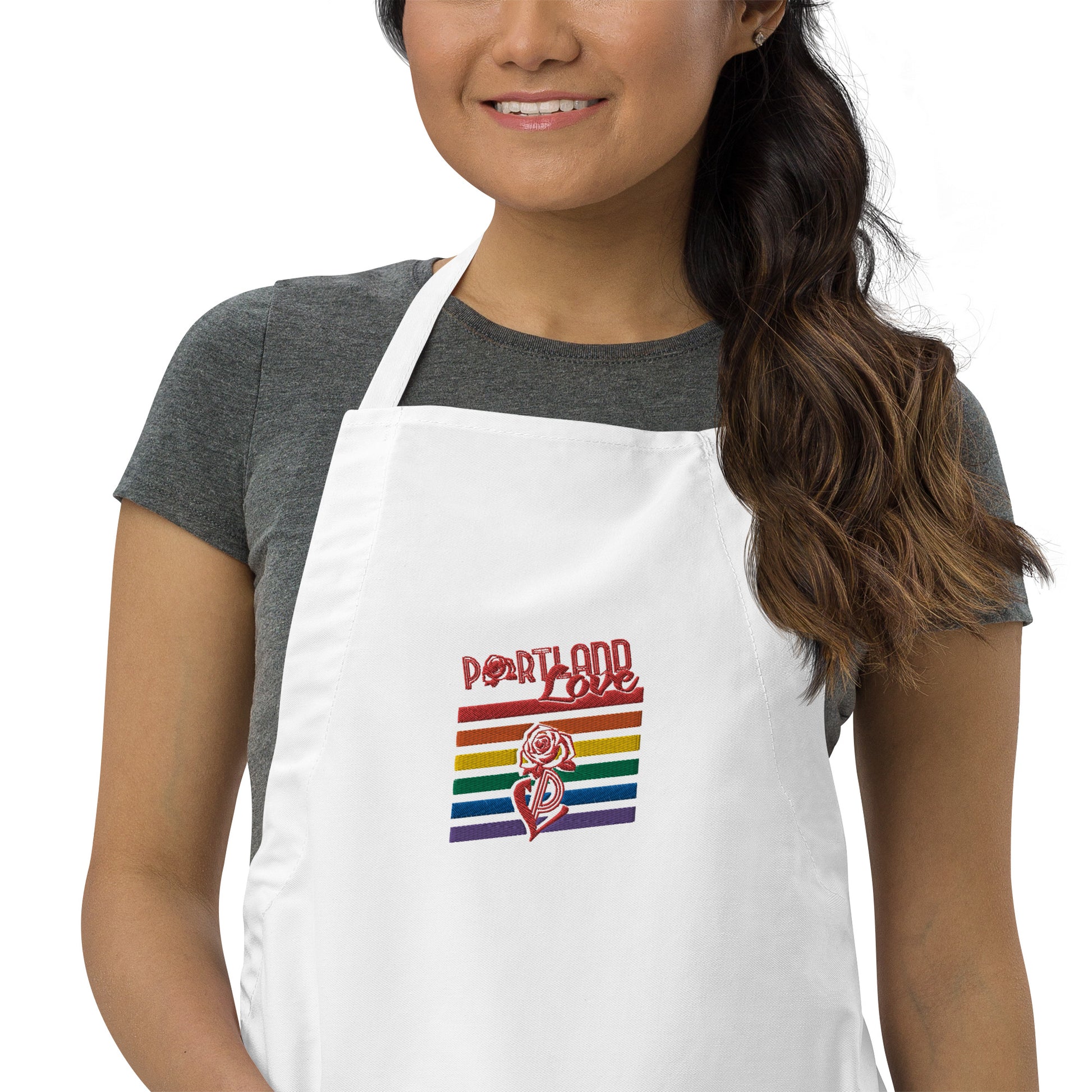 Portland Love Rainbow Embroidered Apron image 8
