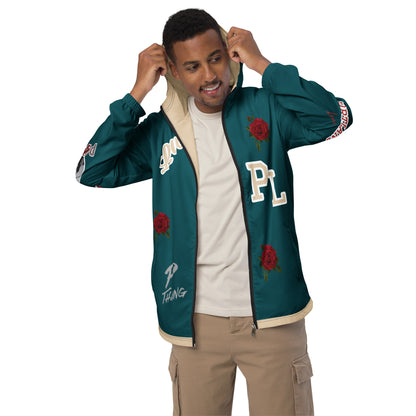 Portland Love Sherpa Blue Logo Men’s Windbreaker image 7