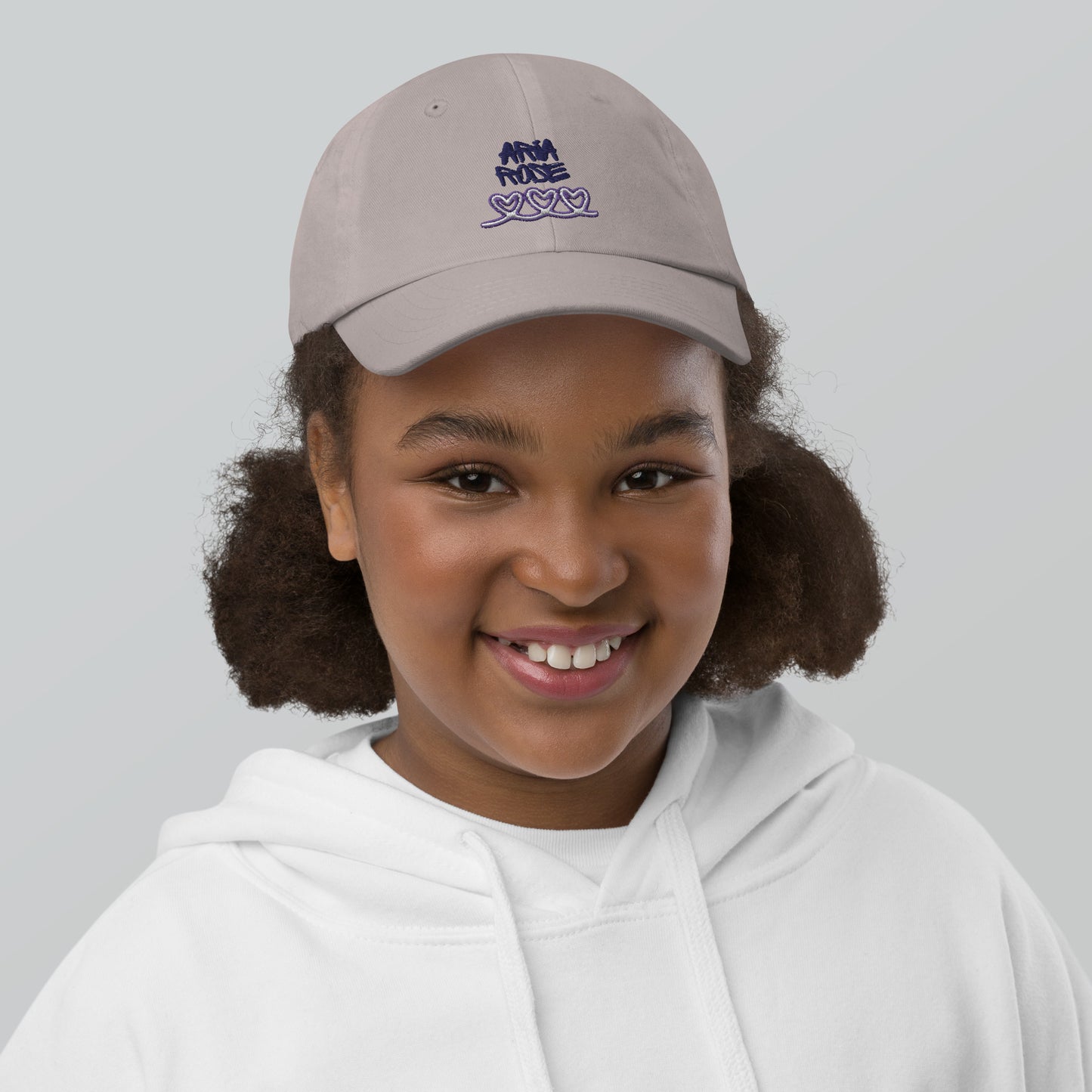 Aria Rose Purple Heart Youth Baseball Cap image 14