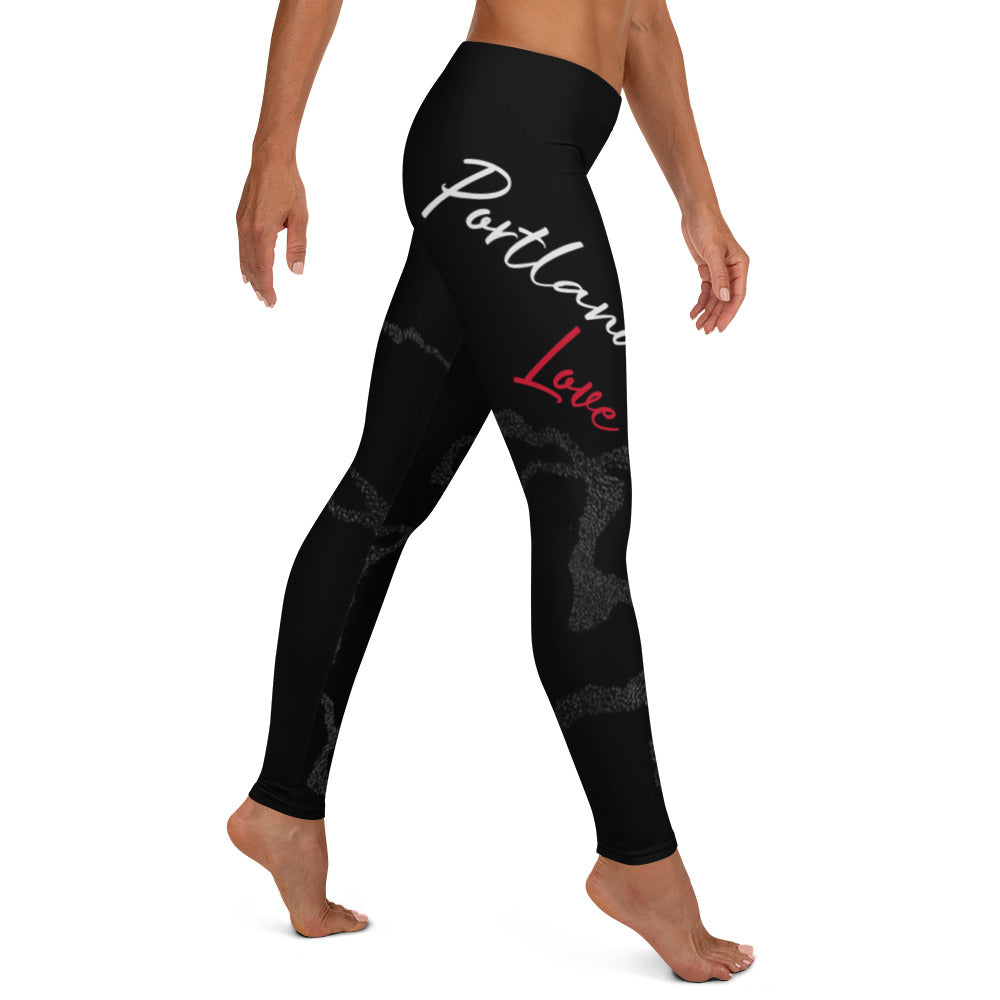 Portland Love Black Marble Leggings image 7