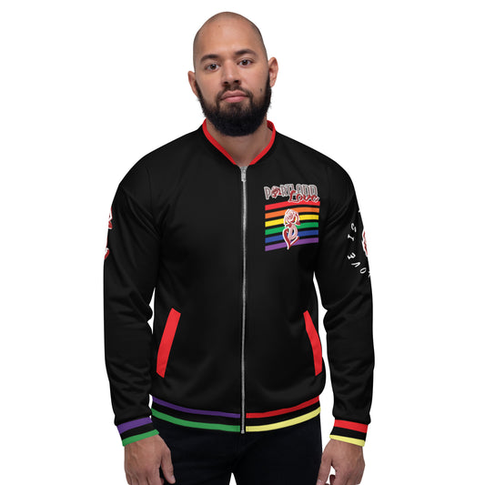 Black Rainbow Unisex Bomber Jacket image 0