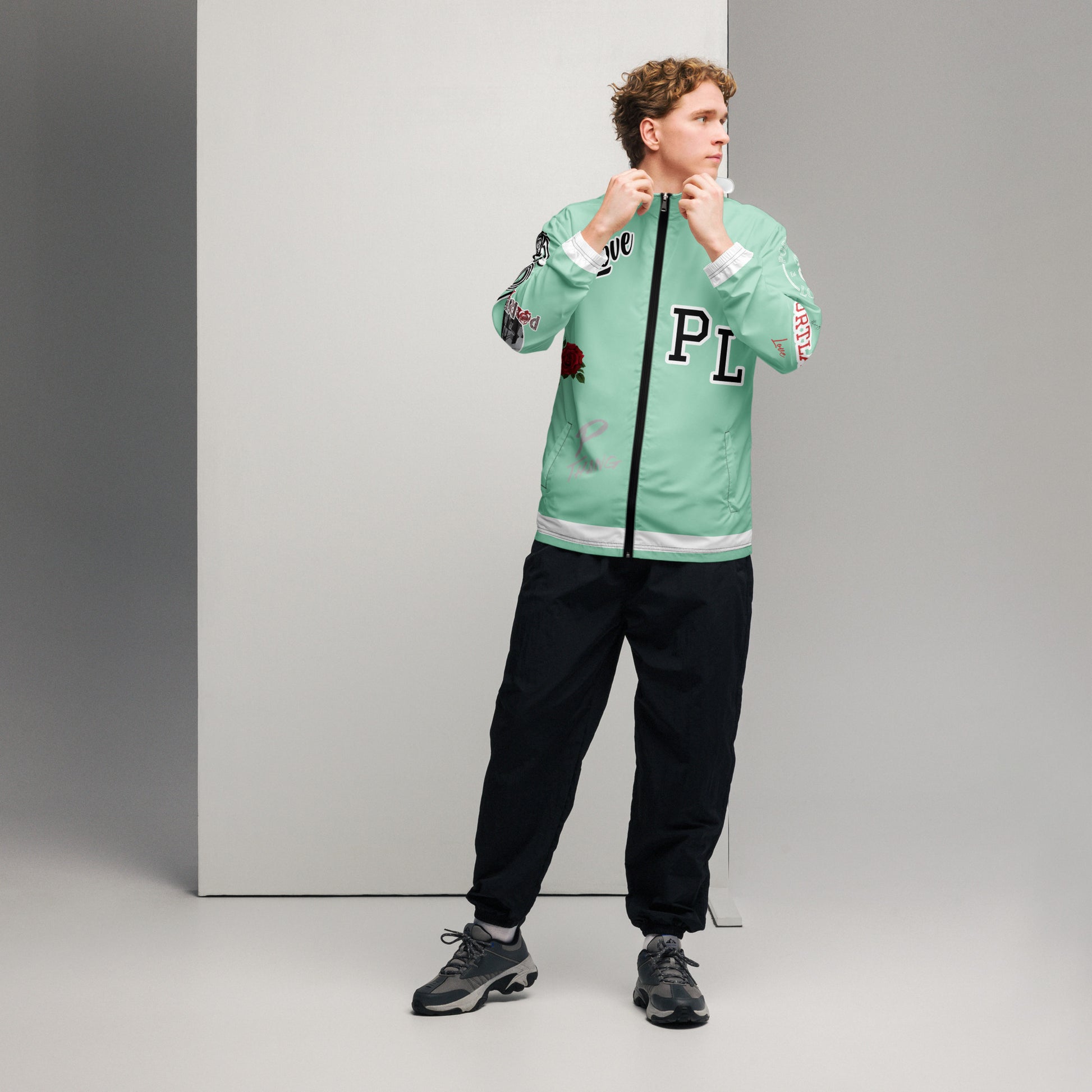 Portland Love Logos Vista Blue Men’s Windbreaker image 0