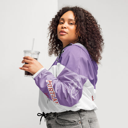 Portland Love Logos Purple Women’s Cropped Windbreaker image 1