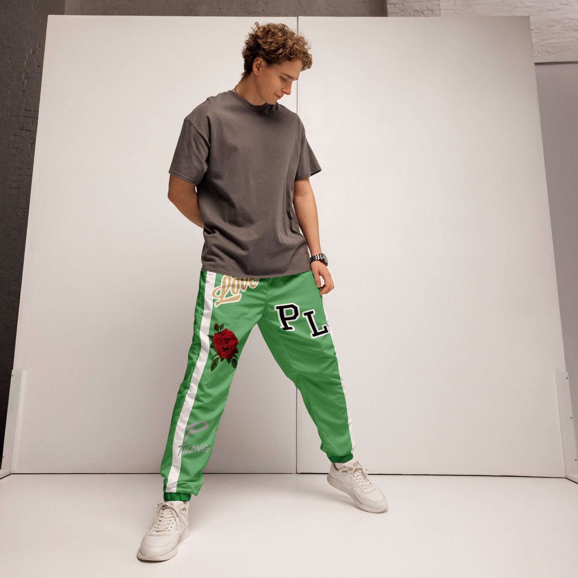 Portland Love Logos Bay Leaf and Sea Green Unisex Track Pants image 7
