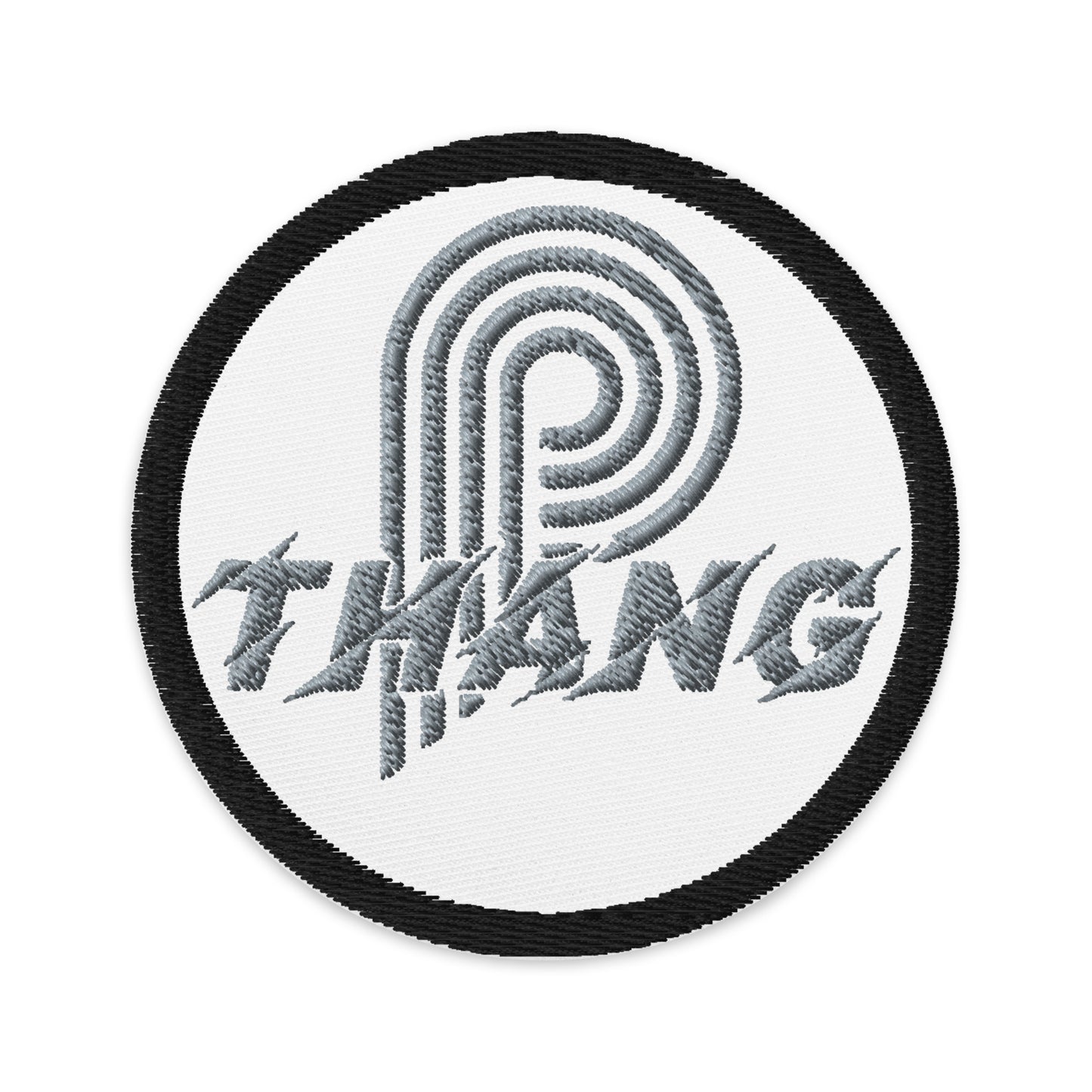 P-Thang Grey Embroidered Patch image 1