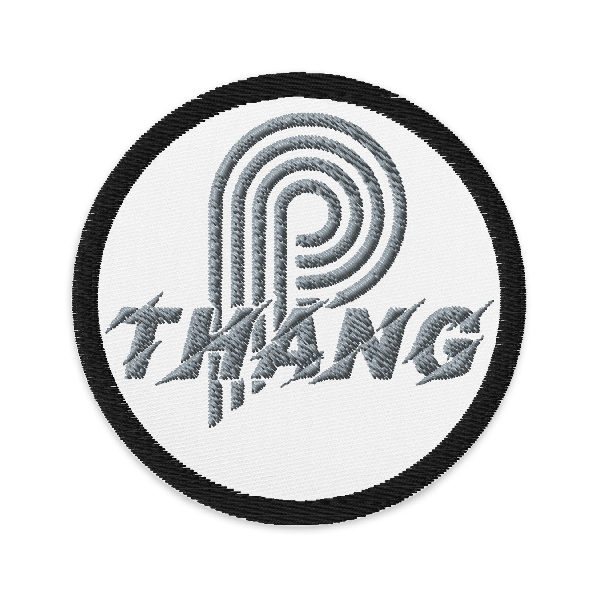 P-Thang Grey Embroidered Patch image 1