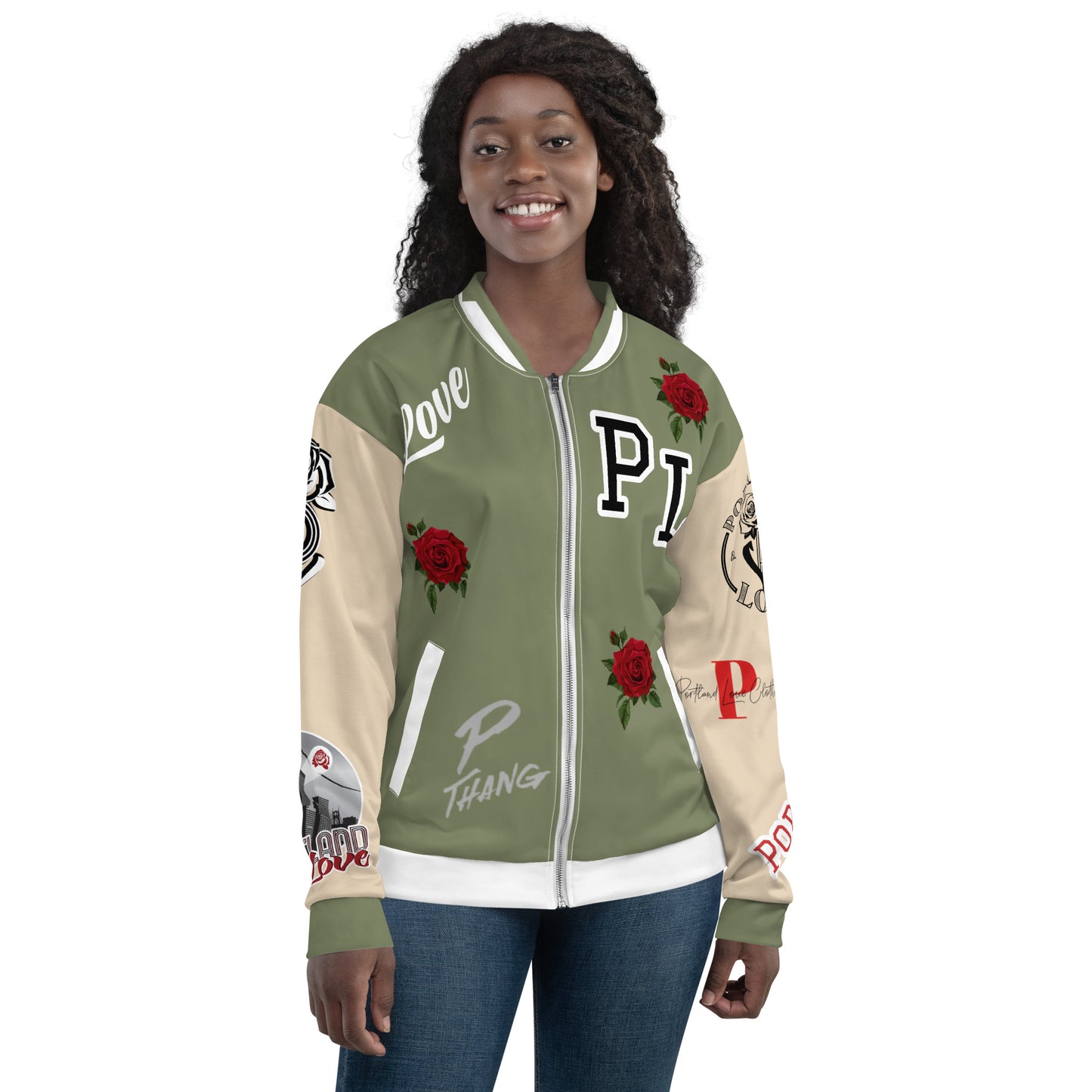 Portland Love Logo City Love Bomber Jacket image 3