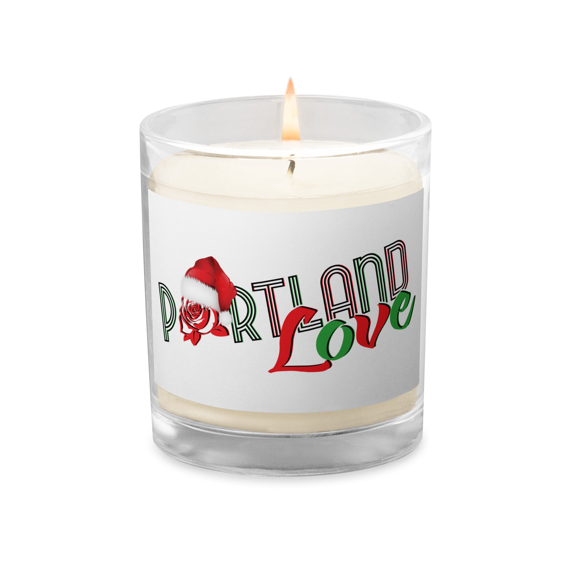 Portland Love Christmas Glass Jar Soy Wax Candle image 3