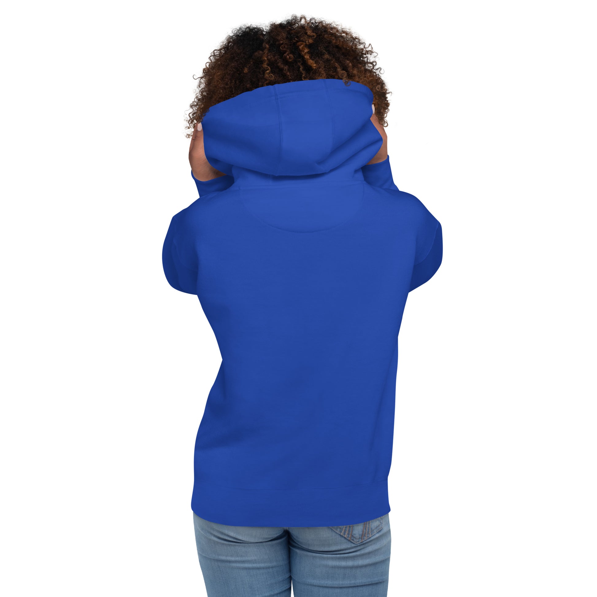 Block Style Royal/White Embroidered Unisex Hoodie image 18
