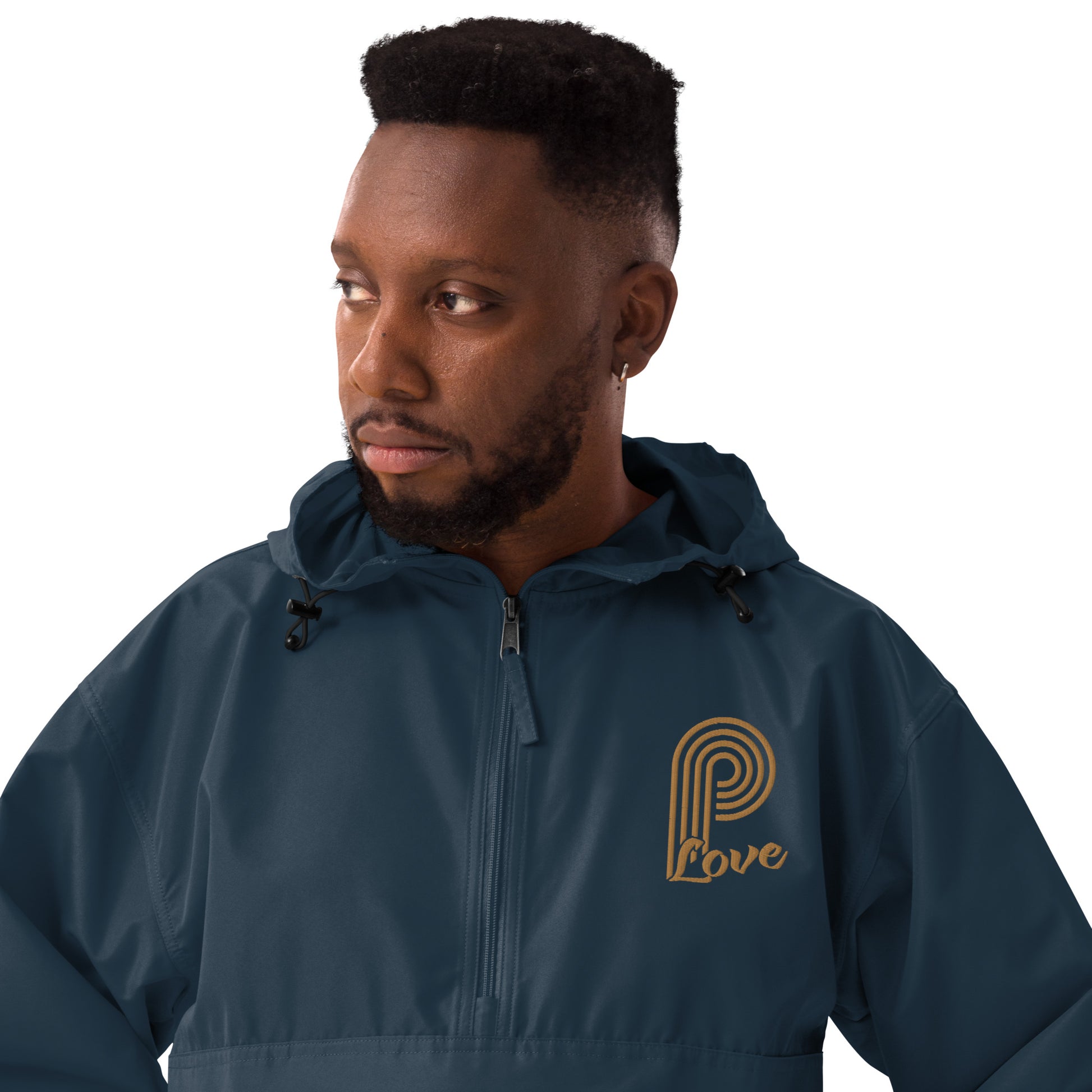 P-Love (Gold) Embroidered Champion Packable Jacket image 3