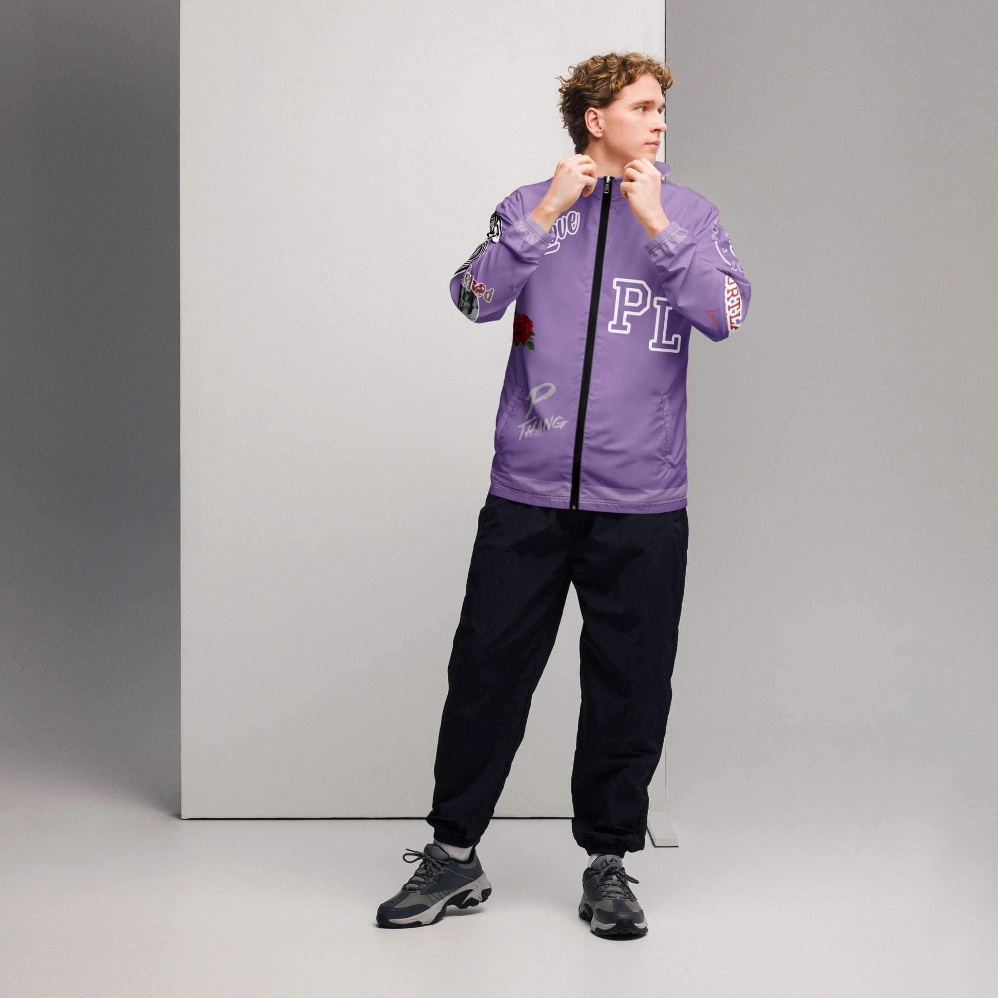 Portland Love Logos Purple Men’s Windbreaker image 10