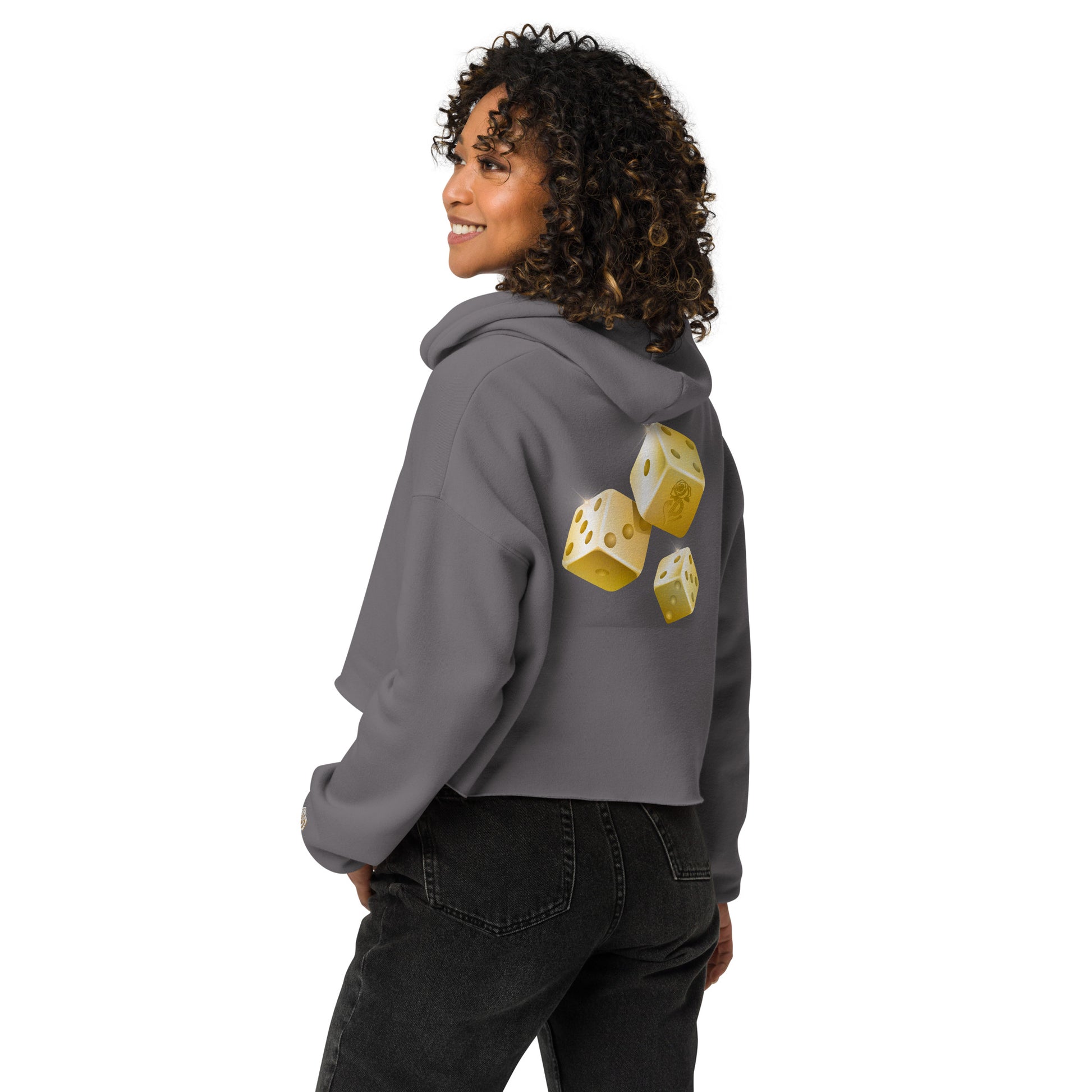 Gold Portland Love w/Dice Crop Hoodie image 9