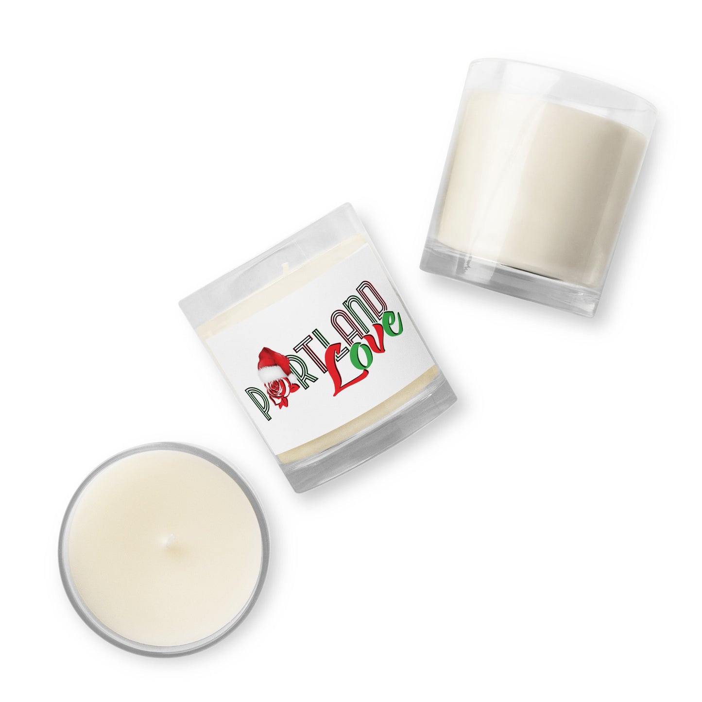 Portland Love Christmas Glass Jar Soy Wax Candle image 1