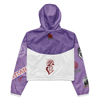 Portland Love Logos Purple Women’s Cropped Windbreaker image 5