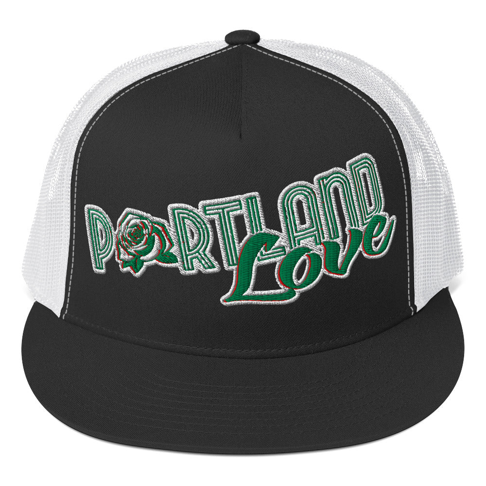 Original Portland Love Green Trucker Cap image 0