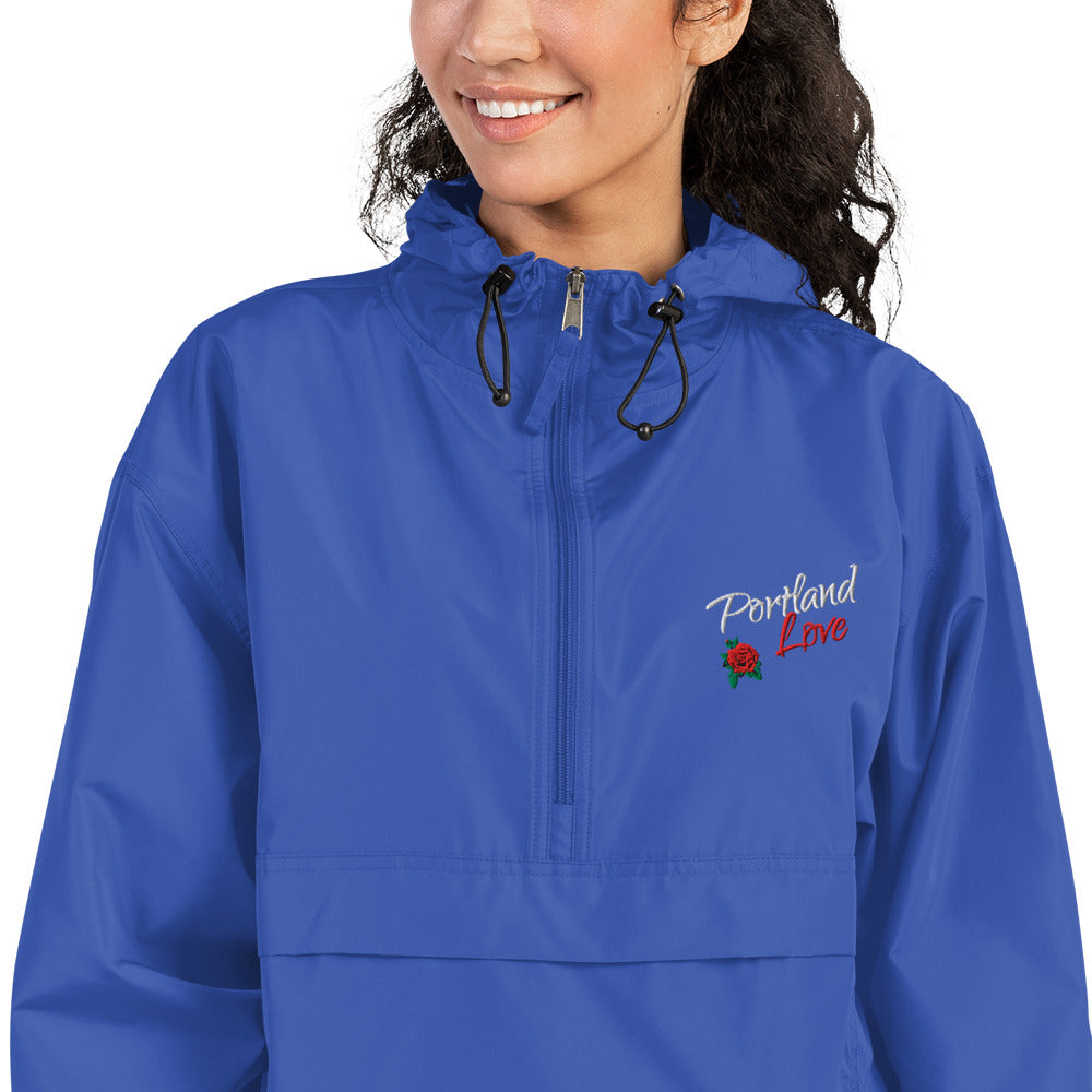 Portland Love Rose Embroidered Champion Packable Jacket image 18