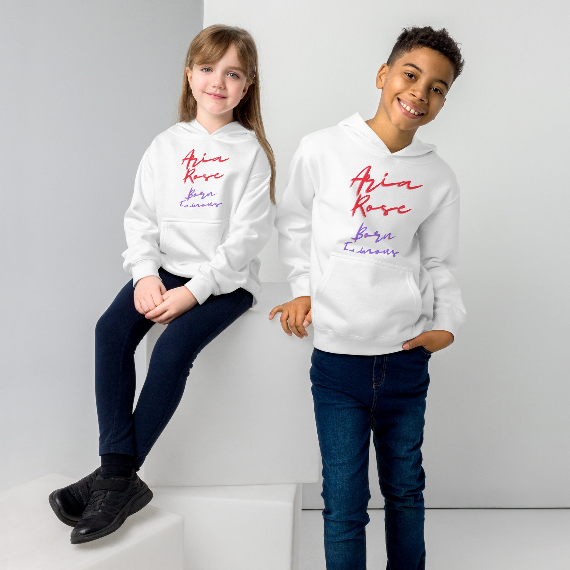 Aria Rose Born Famous Kids Fleece Hoodie image 8