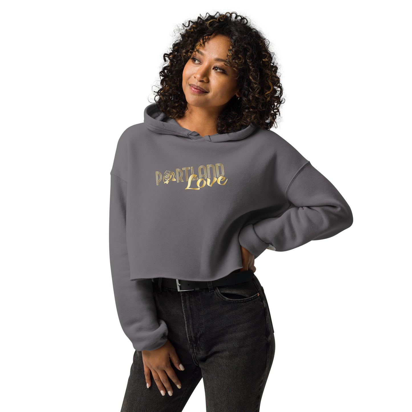 Gold Portland Love w/Dice Crop Hoodie image 8
