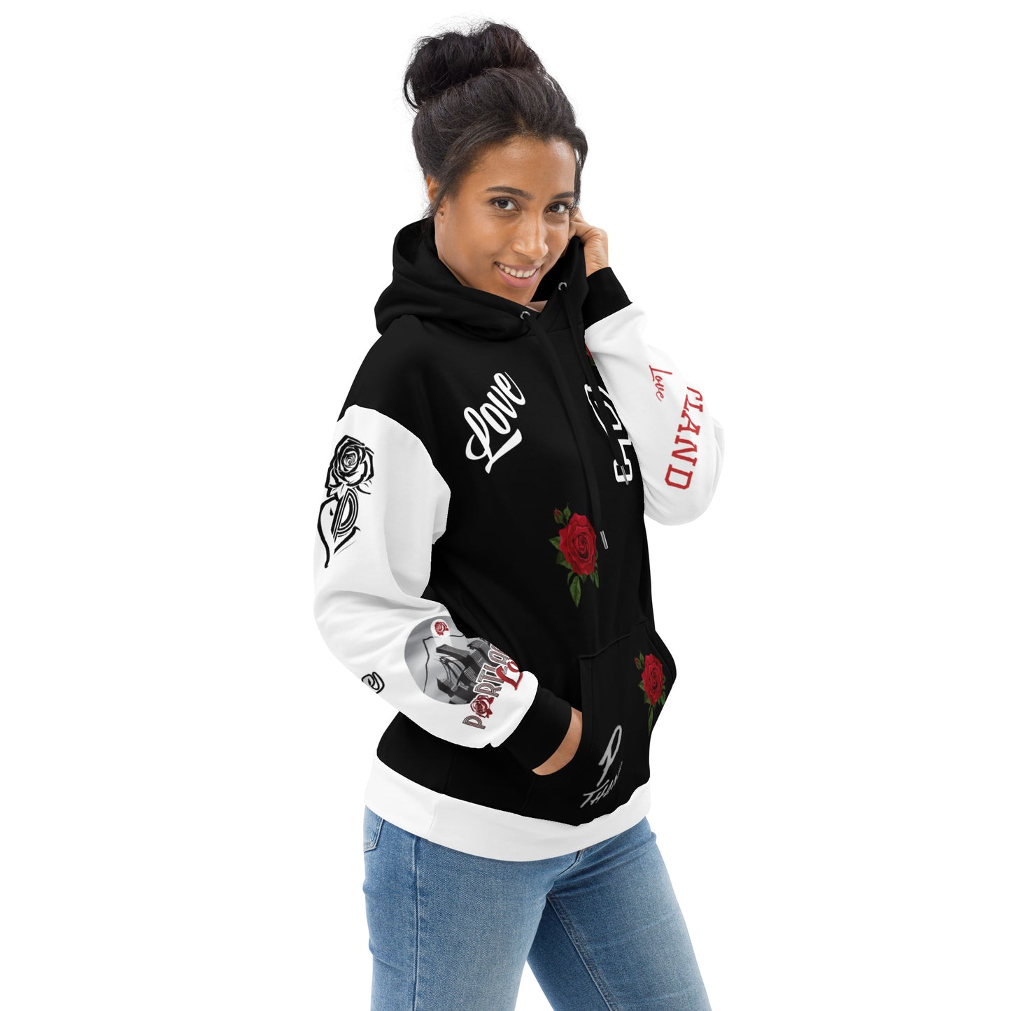 Portland Love Logo Print Unisex Hoodie image 4