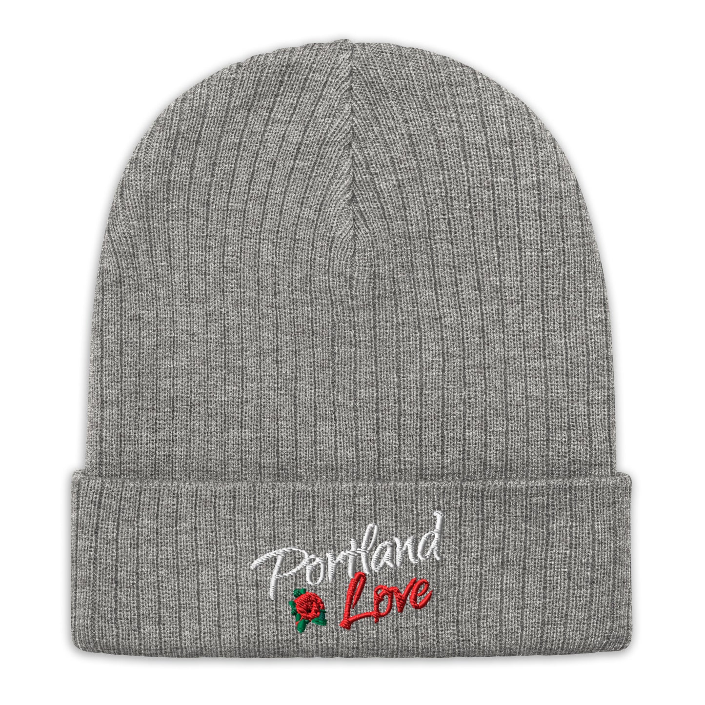Portland Love Rose Ribbed Knit Beanie image 4