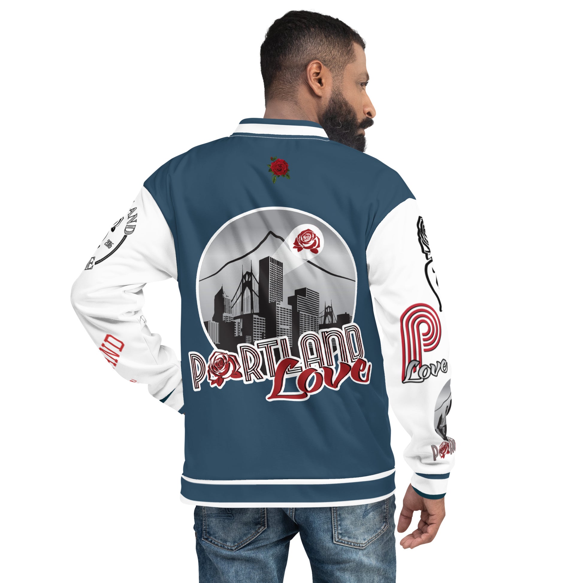 Arapawa Blue Portland Love Logo Port-Man Bomber Jacket image 1