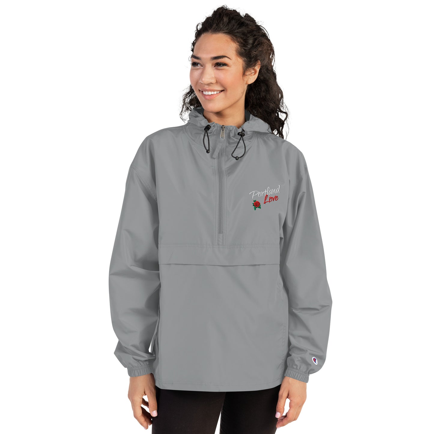 Portland Love Rose Embroidered Champion Packable Jacket image 23
