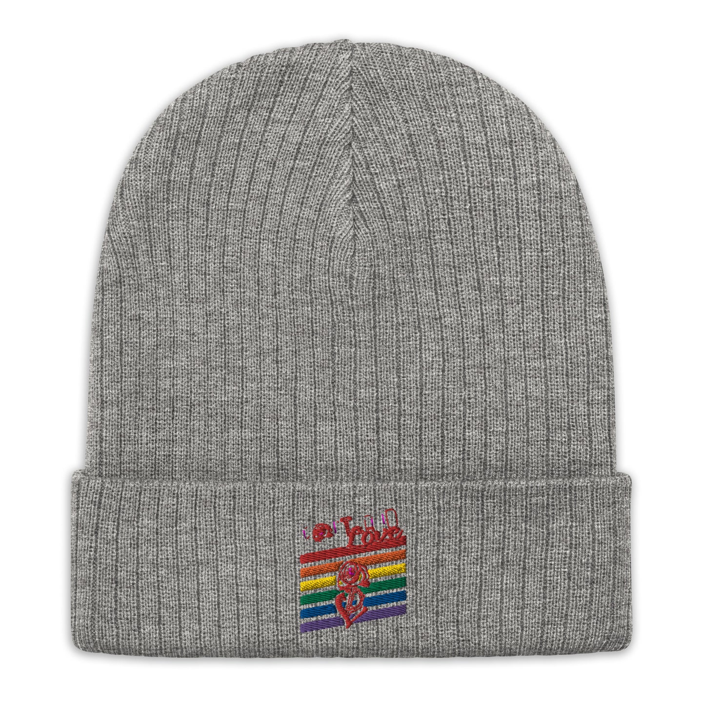 Rainbow Ribbed Knit Beanie image 4