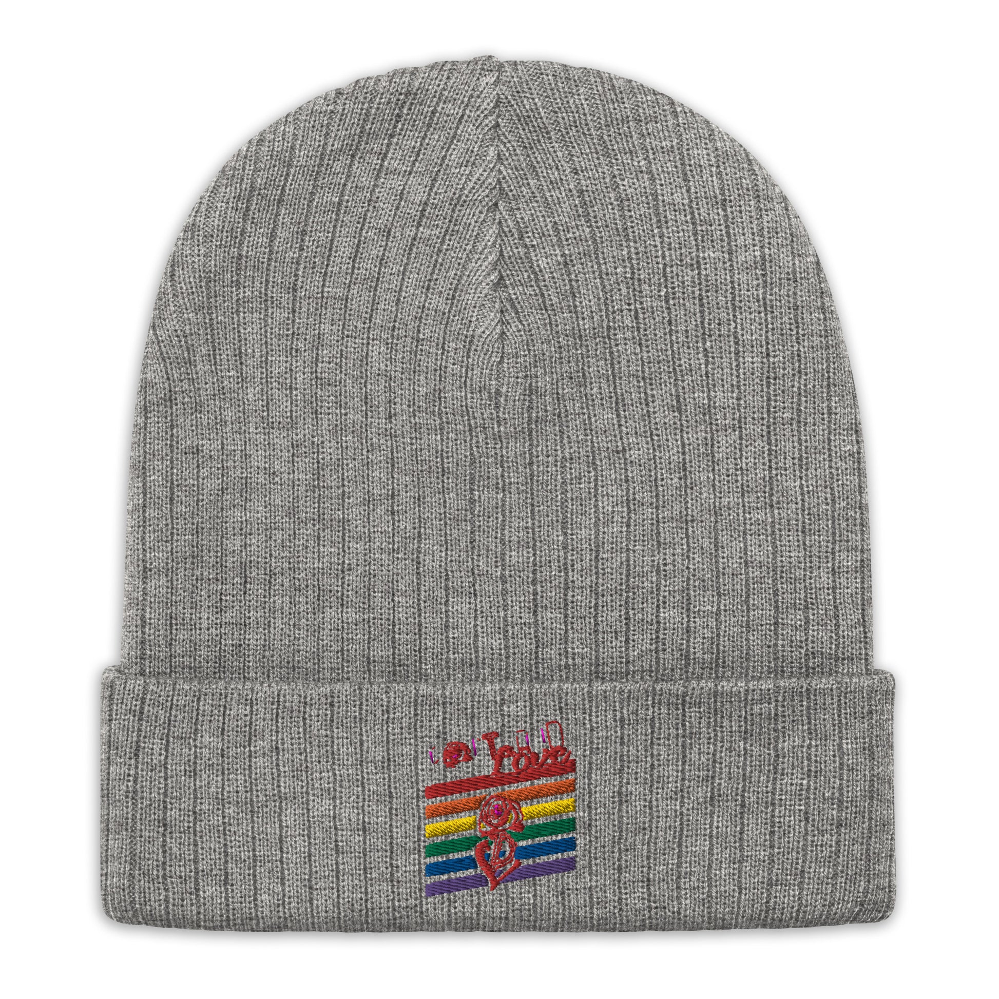 Rainbow Ribbed Knit Beanie image 4