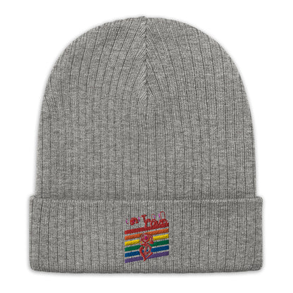 Rainbow Ribbed Knit Beanie image 4