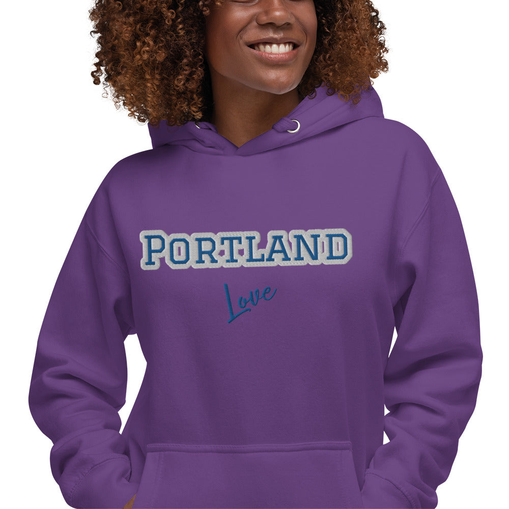 Block Style Royal/White Embroidered Unisex Hoodie image 21