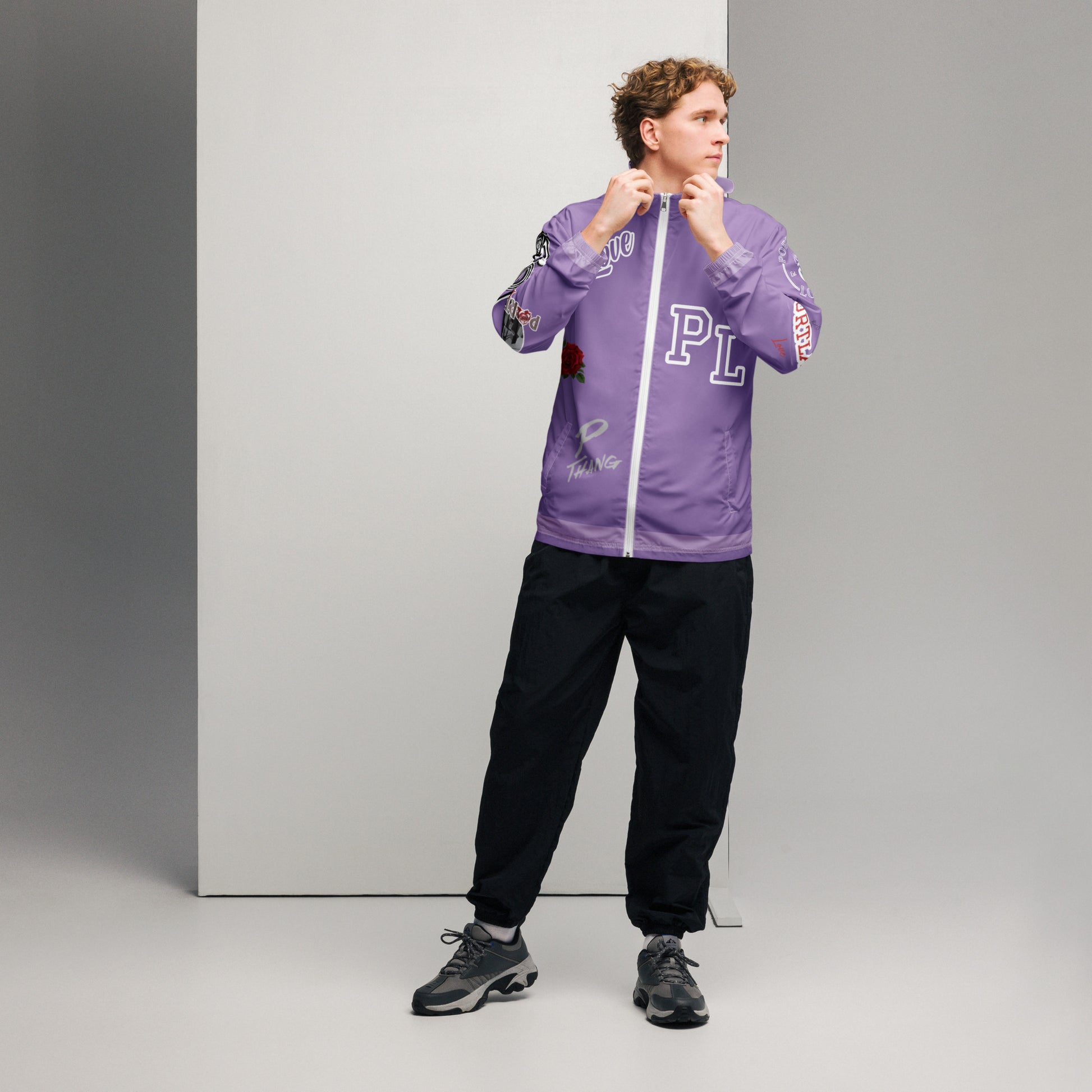 Portland Love Logos Purple Men’s Windbreaker image 13