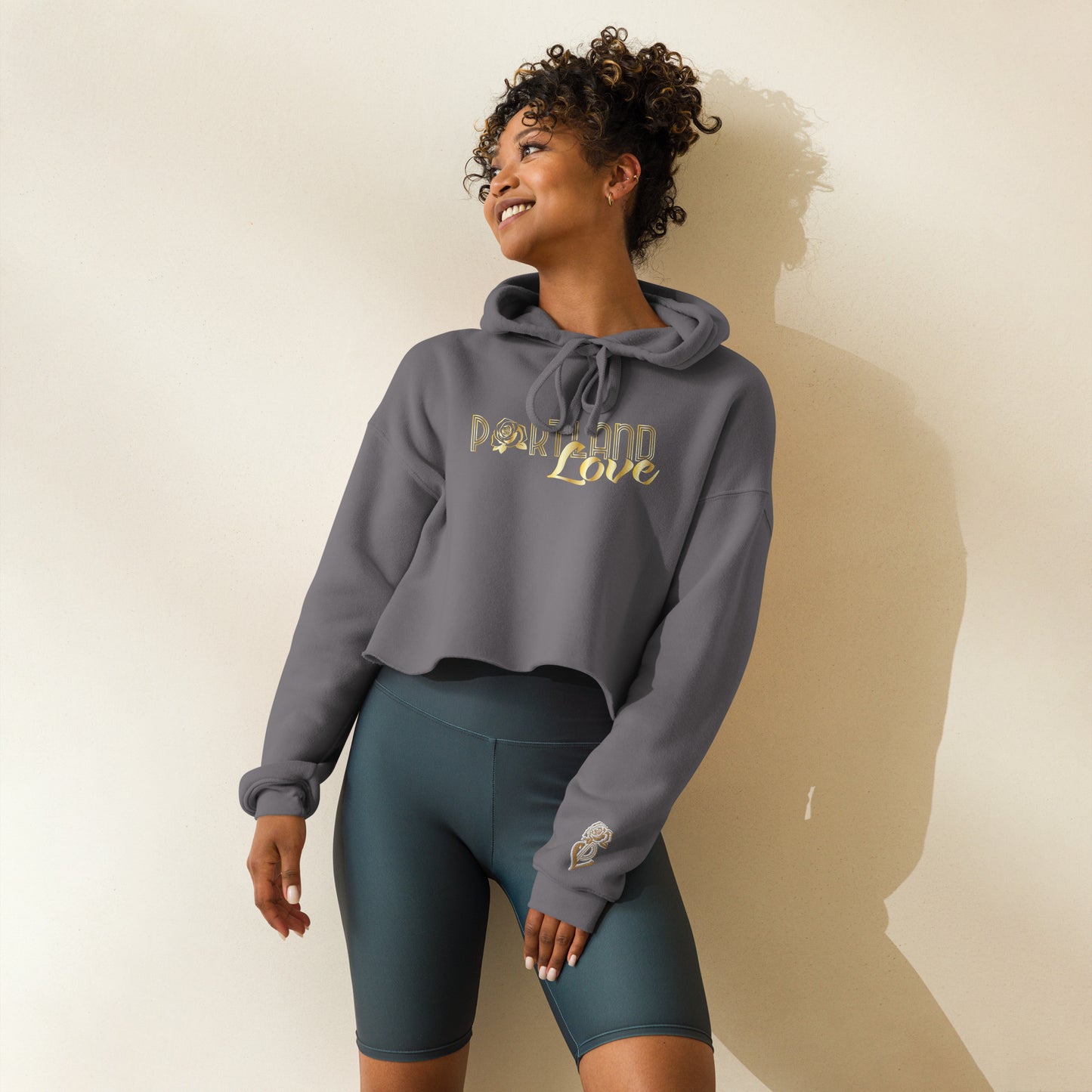 Gold Portland Love w/Dice Crop Hoodie image 4